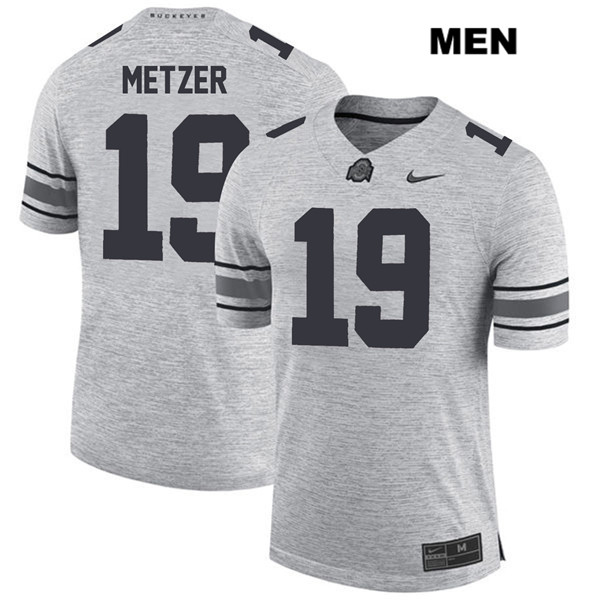 Ohio State Buckeyes Men's Jake Metzer #19 Gray Authentic Nike College NCAA Stitched Football Jersey RR19A25SC